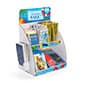 Countertop Cardboard Display, 2 Tiers, Custom Header, Side Brochure Pocket - White