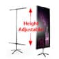 Banner Stand with Custom Graphic, Adjustable Height, Portable - Black