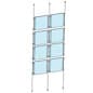 (8) 11 x 8.5 Sign Holders w/ Ceiling-to-Floor Cable, 2-Column - Clear