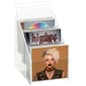 Acrylic Display Rack w/ Header, 3 Tiers, Holds 15 CDs - Clear