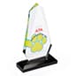 5 x 8.50 Acrylic Rectangle Teardrop Award, 2-Sided Custom Graphics, Base-Clear/Black