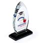 3.75 x 5.75 Teardrop Glass Award w/ Gift Box, 2-Sided Custom Printed - Clear