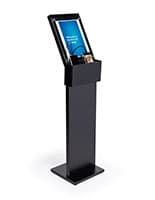 Mobile Charging Station with Floor Sign Holder for Doctor's Office black mobile charging station with floor sign holder for airport lounge