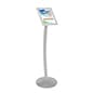 Floor Standing Sign Holder, Snap Open Frame, Curved Post