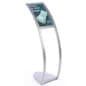 11" x 17" Floor Standing Sign Holder, Top Insert, Curved Frame - Silver