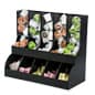 Coffee Station Organizer, 10 Compartments w/ Clear Front, Tabletop - Black