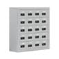 5 Tier Lockers w/ 20 Cell Phone Slots Resettable, Combination Lock, Aluminum - Silver