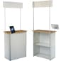 31"w Portable Counter w/ Header, Inner Shelf, Clamping iPad Enclosure - White