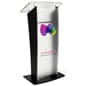 Wood Podium w/ Acrylic Front Panel, Custom Printed Graphics - Multiple Colors