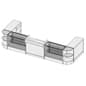 Store Counter Configuration w/ 7 Components, White Finish & Tempered Glass Shelves