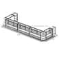 Store Counter Configurations w/ 9 Components, Black Finish & Adjustable Glass Shelves