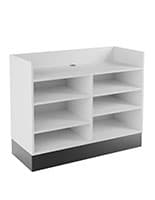 48" Sales Counter, Recessed Ledge Top, Open Storage Recessed top sales counter with open storage ships fully assembled