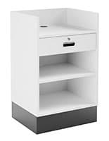 24" Register Stand, Recessed Ledge Top, Locking Drawer Register stand with recessed top can also be used as a hostess podium
