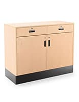 48" Sales Counter, Flat Tabletop, Rear Drawers and Storage, Lockable Flat top sales counter with lockable storage can be used alone or as part of a cash wrap