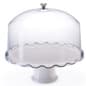 Acrylic Cake Dome, Plastic Tray, and Pedestal, 13" Diameter - White