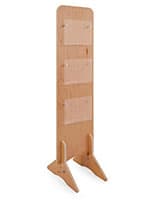 This Knockdown Wood Literature Stand with 3-Tiered Design Is Great for Showrooms Knockdown wood literature stand with six acrylic pockets