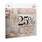 Acrylic Sign Holder for Windows, Suction Cups, Double-Sided - Clear