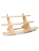 26.5"w x 11"h 3 Tier Tabletop Display, Countertop, Flatpack Design - Natural 3 tier display stand with multiple configurations