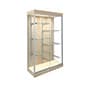 LED Glass Display Cabinet w/ Split Adjustable Shelves, LED Lights, and Locking Door