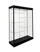 LED Glass Display Cabinet w/ Split Adjustable Shelves, LED Lights, and Locking Door LED glass display cabinet with adjustable shelves