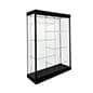 LED Glass Display Cabinet w/ Split Adjustable Shelves, LED Lights, and Locking Door