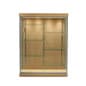LED Glass Display Cabinet w/ Split Adjustable Shelves, LED Lights, and Locking Door