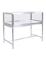 48" Full Vision Display Case w/ LED Lighting, Pull-Out Display, and Tempered Glass Full vision display case with steel frame