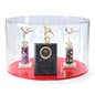 20" Round Countertop Display Case with Clear Acrylic Lift-Off Top - Red Base
