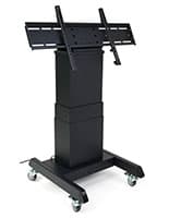 Tilting Mobile Flat Panel Stand with Smooth Action Motorized Base for Quiet Transitions Tilting mobile flat panel stand with steel motorized frame