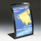 11" x 17" Countertop Sign Holder, Magnetic Lens, Curved Frame - Black