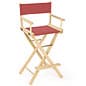 Wooden Director's Chair, Folding, 29" High Canvas Seat - Red
