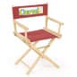 Wooden Director's Chair, Folding, 18" High Canvas Seat - Red w/ Full Color Printing