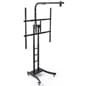 Whiteboard Stand with Projector Mount, Height Adjustable, Wheels - Black