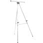 Display Easel for Floor with Clamp for Flip Charts, Adjustable Height - Silver