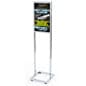 Floor Standing Sign Holder, Top Insert, Double-Sided - Chrome