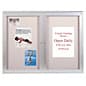 Enclosed Bulletin Board with 2 Locking Doors - Silver