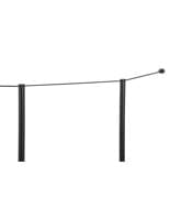 Black 4-Post Low Profile Stanchion Barrier System Showing Half of the 4-Post Low Profile Stanchion Barrier System