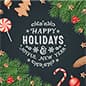 48” x 48” Pre-Printed Floor Decal, “Happy Holidays & Joyful New Year” – Chalkboard