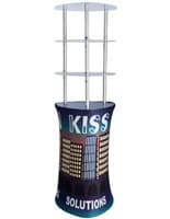 Promotion Graphic Tower Display Offers 3 Merchandising Shelves to Showcase Products Portable Promotion Graphic Tower Display