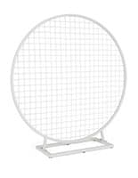 This Tabletop Wreath Hoop with Grid Is Perfect for Boutiques and Craft Fairs Tabletop wreath hoop with grid and sturdy iron build