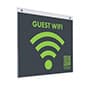 Wall Mounted Sign Holder, Top Insert, Frameless Design - Clear