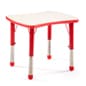 Children’s Table, Height Adjustable, Curved Rectangular - Red