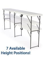 Adjustable Stool w/ Leatherette Seat, 360° Swivel, Backrest, Set of 2 - White