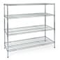 4-Tiered Wire Rack Display, Floor Stand, 60"w Adjustable Shelves - Chrome