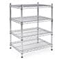 4-Tiered Wire Rack Display, Floor Stand, 24"w Adjustable Shelves - Chrome