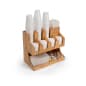 Cup, Lid, Straw, Napkin & Condiment Organizer, 11 Compartments, Tabletop - Pine