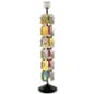 Rotating Greeting Card Display w/ Sign Clip, Floorstanding, 24 Pockets - Black