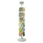 6-Tiered Greeting Card Rack for Floor, 24 Pockets, with Sign Clip, Rotating - White