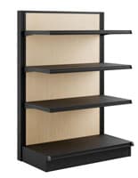 36"w Add-On Endcap Shelving for GDBL Gondolas Endcap add-on for GDBL retail gondolas compatible with GDBLMPL as an endcap