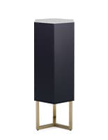 Floor Standing Pedestal, 16" Hexagon Top with Electroplated Gold Base - Black Floor standing pedestal in black and gold